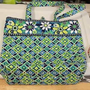 Vera Bradley Floral Green and Navy Shoulder Bag